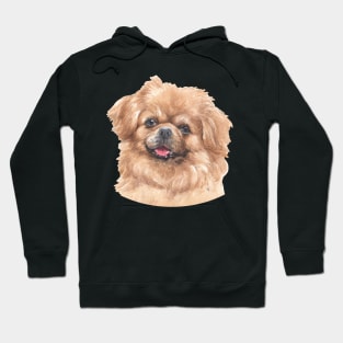 Tibetan Spaniel Watercolor Art Hoodie